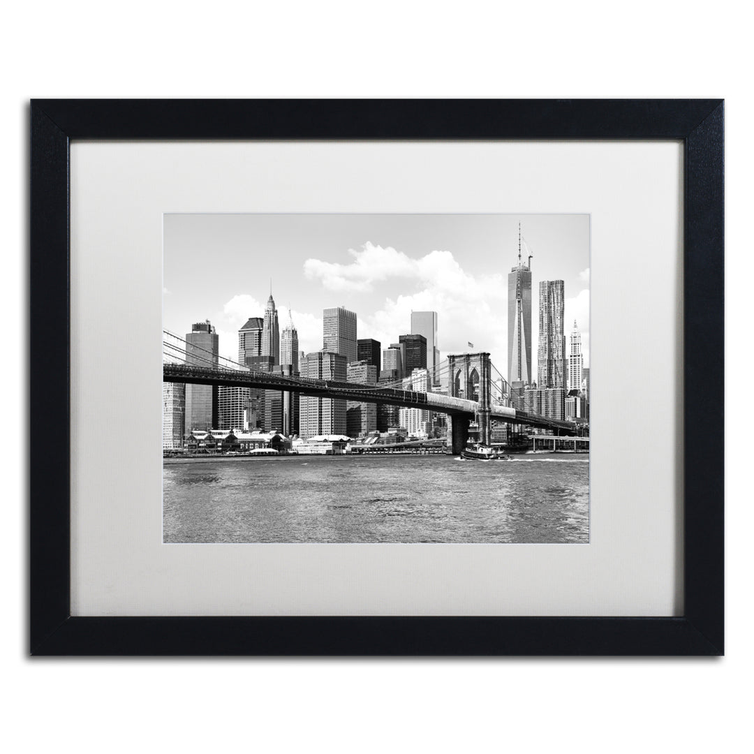 Philippe Hugonnard View of Manhattan Black Wooden Framed Art 18 x 22 Inches Image 1