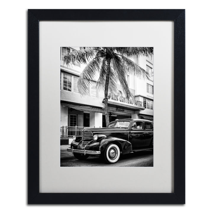 Philippe Hugonnard Classic Car Miami Beach Black Wooden Framed Art 18 x 22 Inches Image 1