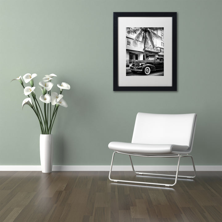 Philippe Hugonnard Classic Car Miami Beach Black Wooden Framed Art 18 x 22 Inches Image 2