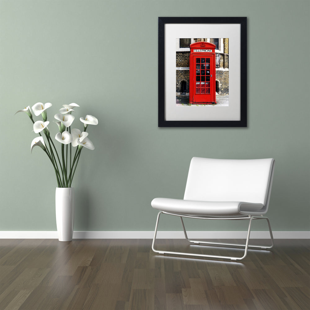 Philippe Hugonnard English Phone Booth London Black Wooden Framed Art 18 x 22 Inches Image 2