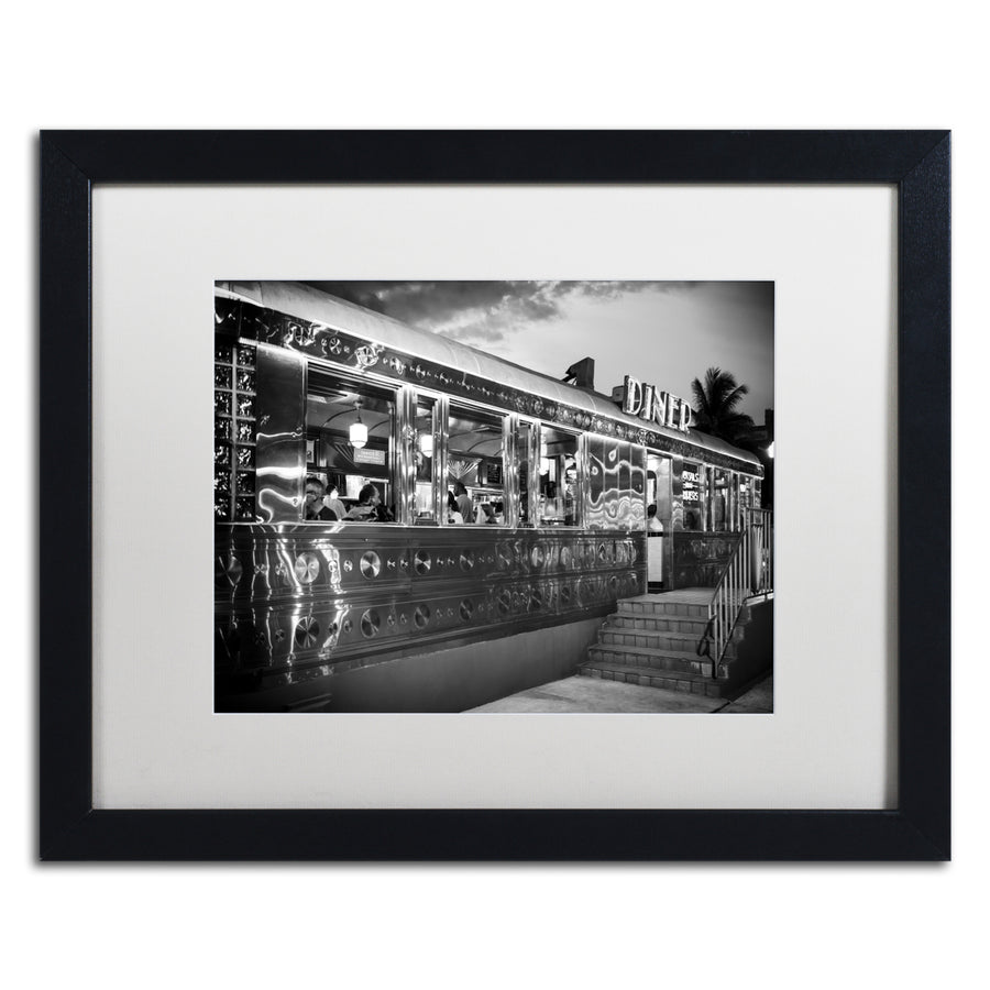 Philippe Hugonnard US Diner Black Wooden Framed Art 18 x 22 Inches Image 1