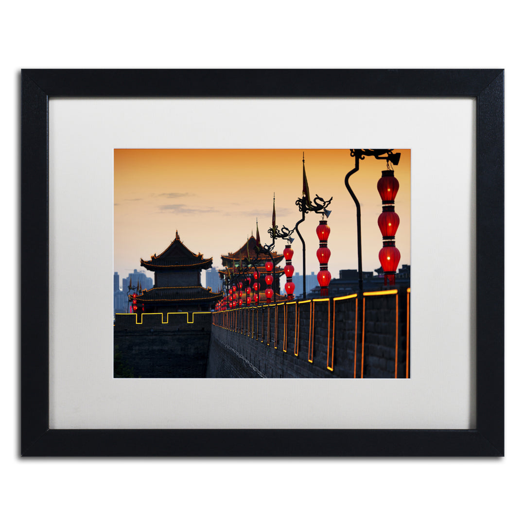 Philippe Hugonnard Night Ramparts Black Wooden Framed Art 18 x 22 Inches Image 1