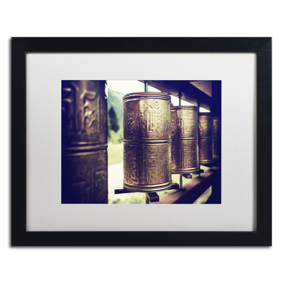 Philippe Hugonnard Prayer Wheels Black Wooden Framed Art 18 x 22 Inches Image 1