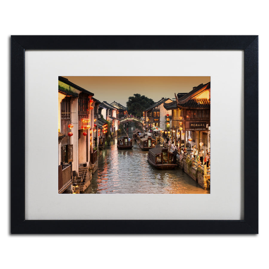 Philippe Hugonnard Water Town Black Wooden Framed Art 18 x 22 Inches Image 1