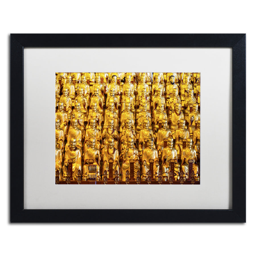 Philippe Hugonnard Golden Buddhas Black Wooden Framed Art 18 x 22 Inches Image 1