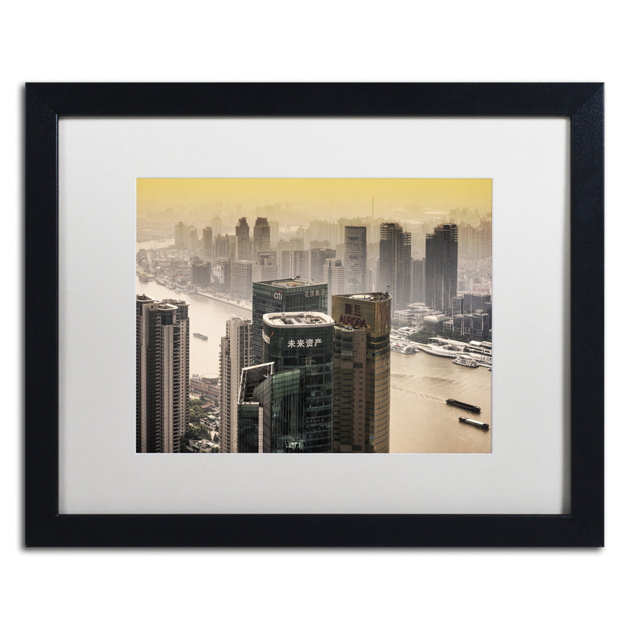 Philippe Hugonnard Shanghai River Black Wooden Framed Art 18 x 22 Inches Image 1