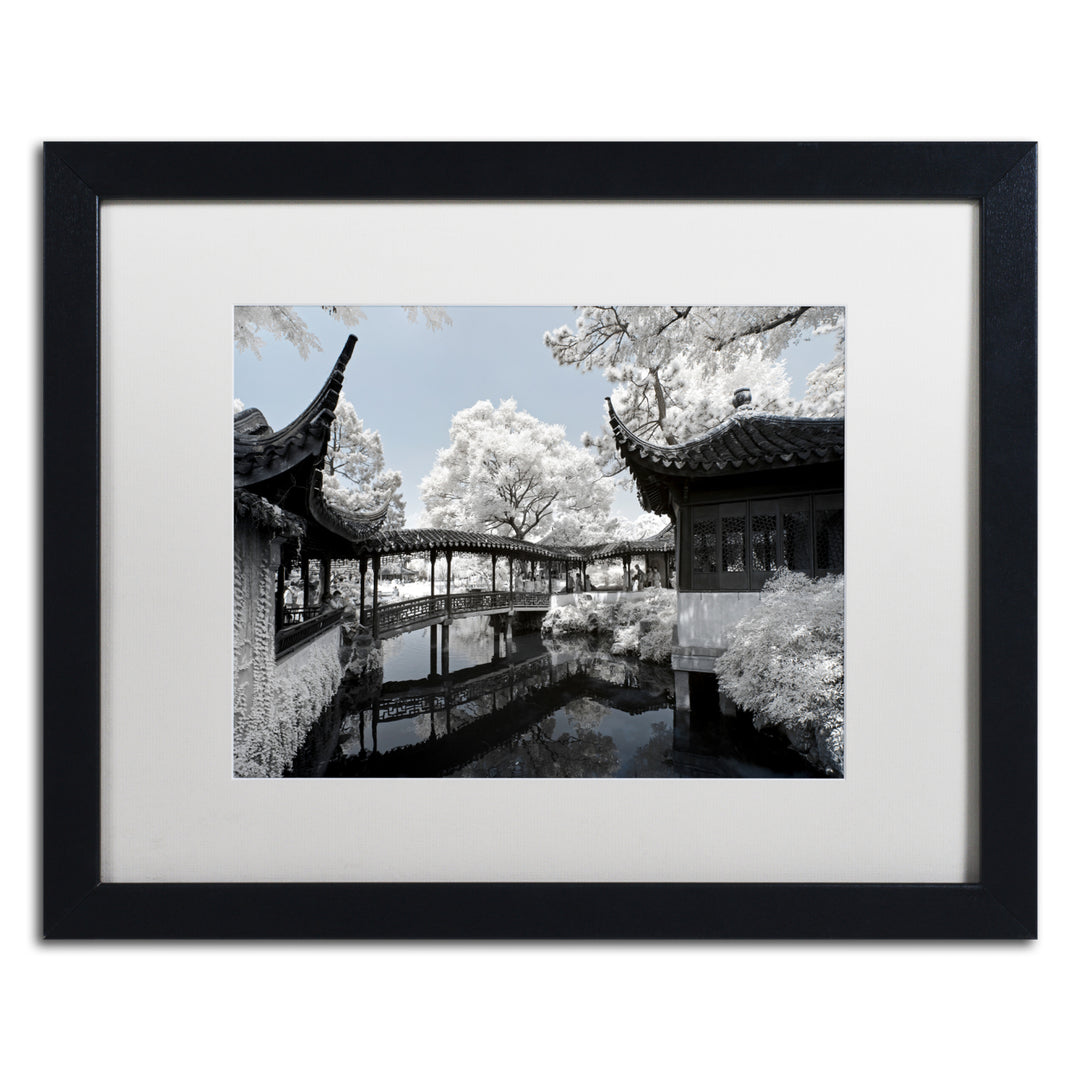 Philippe Hugonnard Winter Bridge Black Wooden Framed Art 18 x 22 Inches Image 1