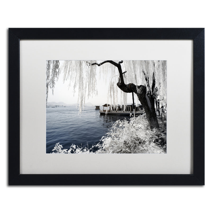 Philippe Hugonnard Lake Winter Black Wooden Framed Art 18 x 22 Inches Image 1