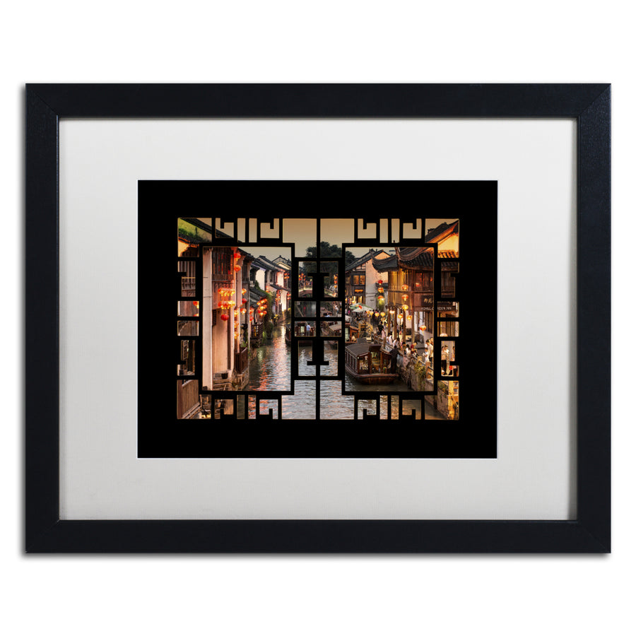 Philippe Hugonnard Water City Black Wooden Framed Art 18 x 22 Inches Image 1
