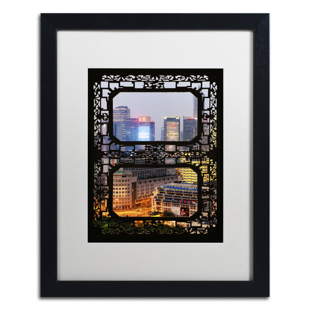 Philippe Hugonnard Shanghai Night Black Wooden Framed Art 18 x 22 Inches Image 1