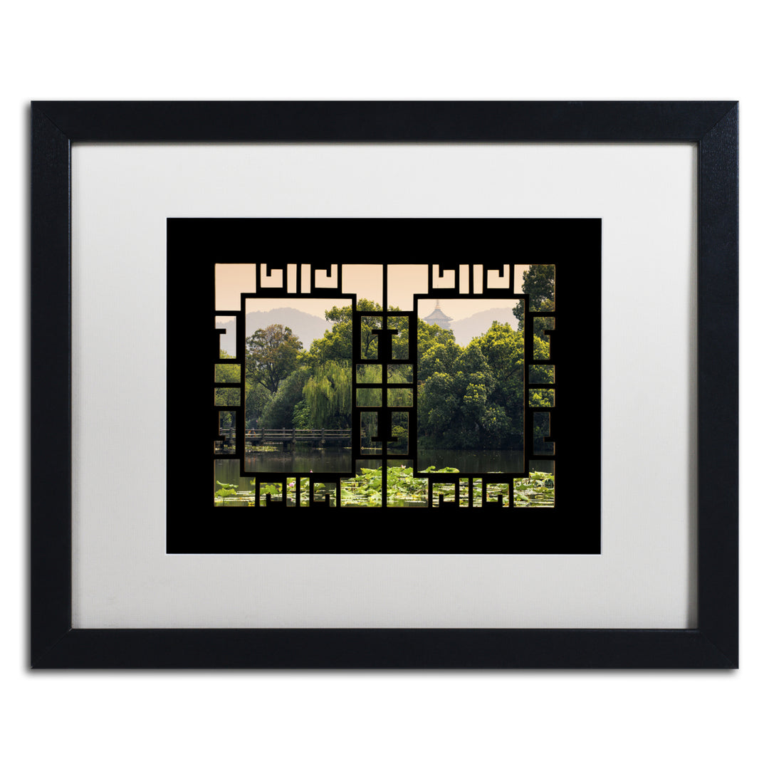 Philippe Hugonnard Pagoda Lake Black Wooden Framed Art 18 x 22 Inches Image 1