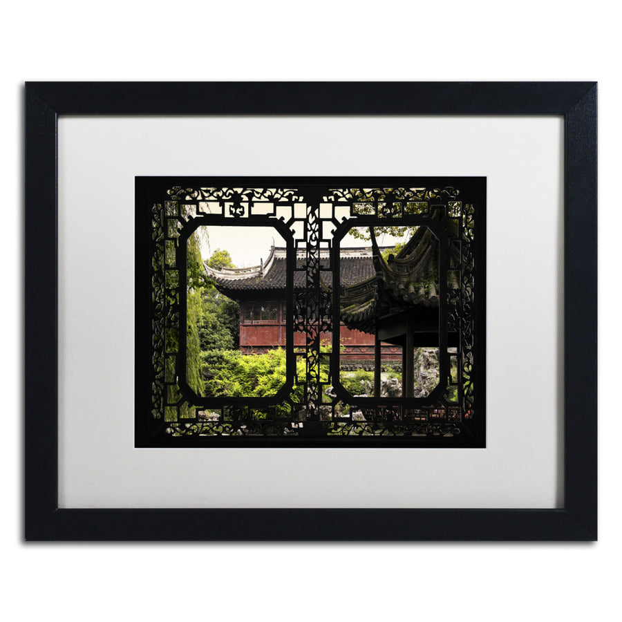 Philippe Hugonnard Red Pavilion Black Wooden Framed Art 18 x 22 Inches Image 1