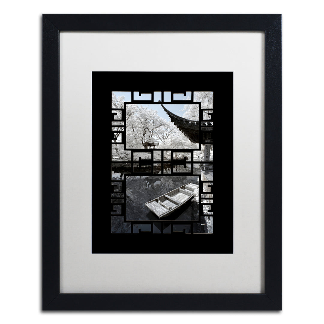 Philippe Hugonnard White Boat Black Wooden Framed Art 18 x 22 Inches Image 1