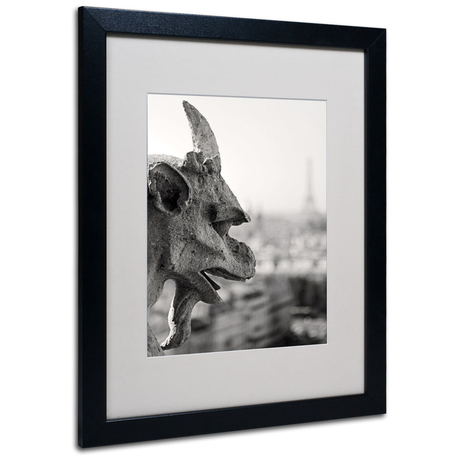 Pierre Leclerc Gargoyle Paris Black Wooden Framed Art 18 x 22 Inches Image 1