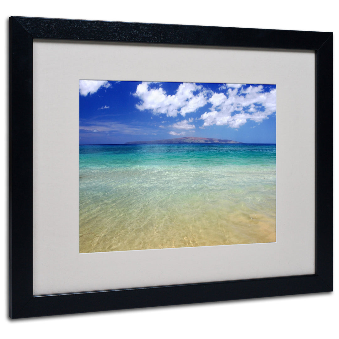 Pierre Leclerc Hawaii Blue Beach Black Wooden Framed Art 18 x 22 Inches Image 1