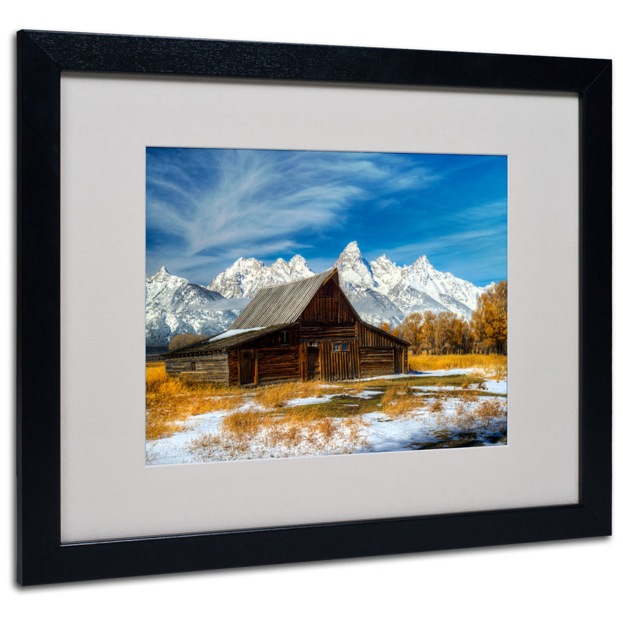 Pierre Leclerc Iconic Barn Grand Teton Black Wooden Framed Art 18 x 22 Inches Image 1