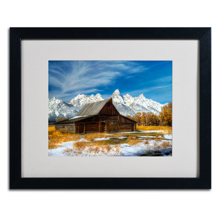 Pierre Leclerc Iconic Barn Grand Teton Black Wooden Framed Art 18 x 22 Inches Image 2