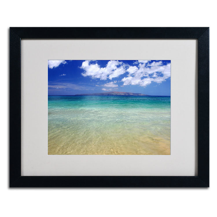 Pierre Leclerc Hawaii Blue Beach Black Wooden Framed Art 18 x 22 Inches Image 2