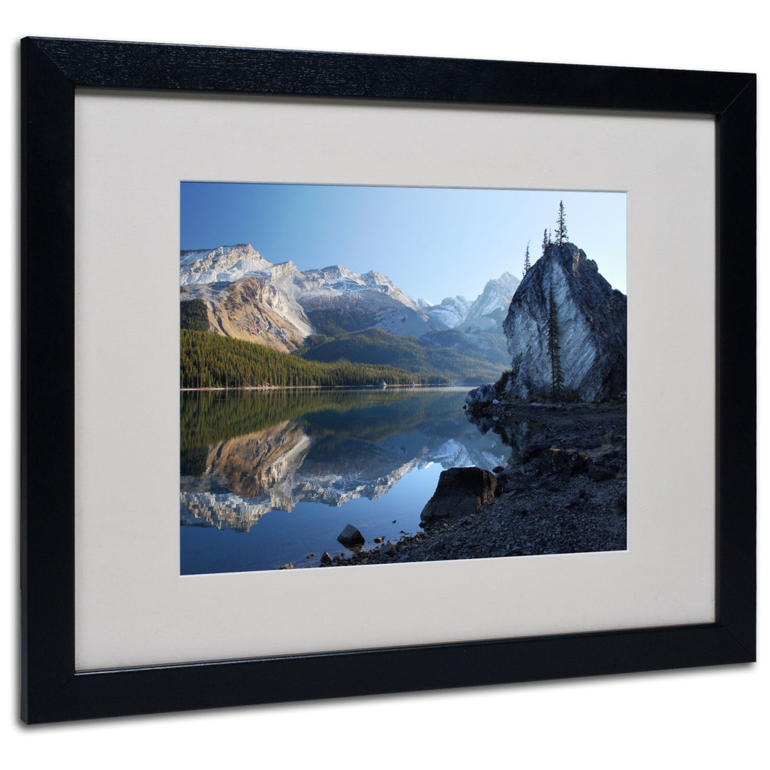 Pierre Leclerc Jasper Maligne Lake Black Wooden Framed Art 18 x 22 Inches Image 1