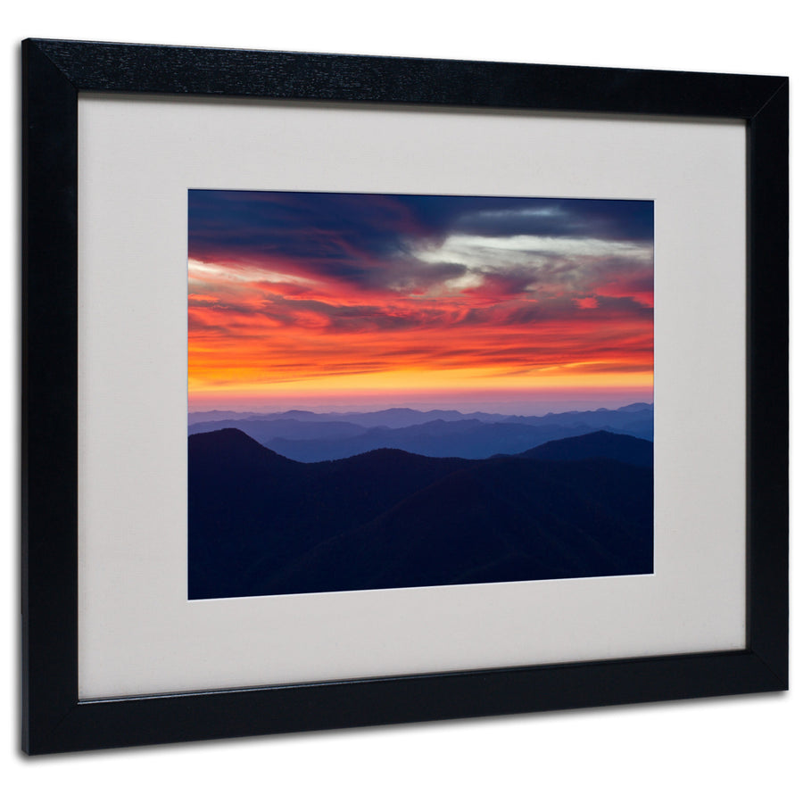 Pierre Leclerc Mount Mitchell Sunset Black Wooden Framed Art 18 x 22 Inches Image 1