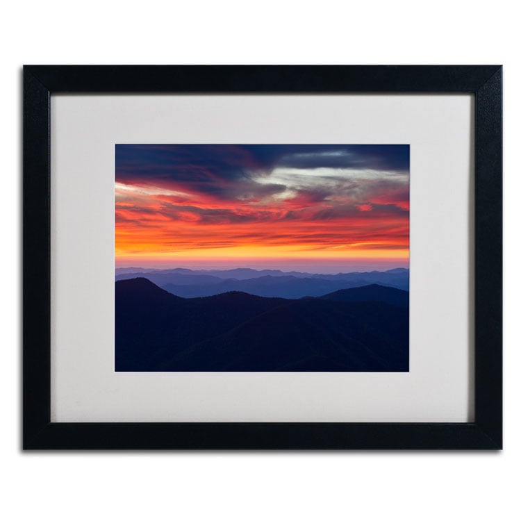 Pierre Leclerc Mount Mitchell Sunset Black Wooden Framed Art 18 x 22 Inches Image 2