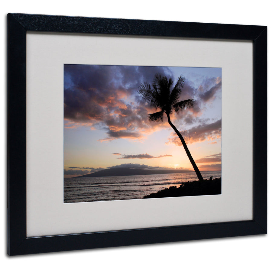 Pierre Leclerc Palm Tree Maui Black Wooden Framed Art 18 x 22 Inches Image 1