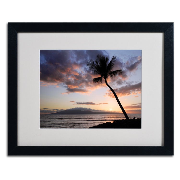 Pierre Leclerc Palm Tree Maui Black Wooden Framed Art 18 x 22 Inches Image 2