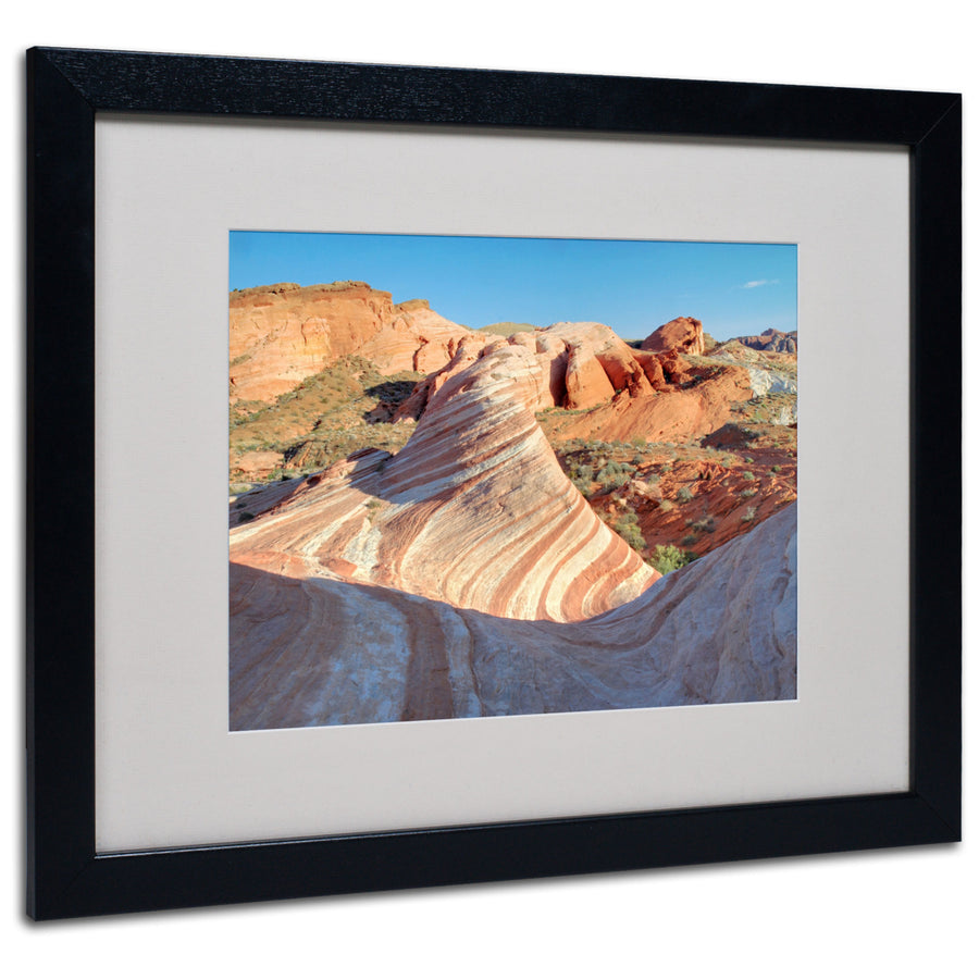 Pierre Leclerc Valley of Fire Wave Black Wooden Framed Art 18 x 22 Inches Image 1