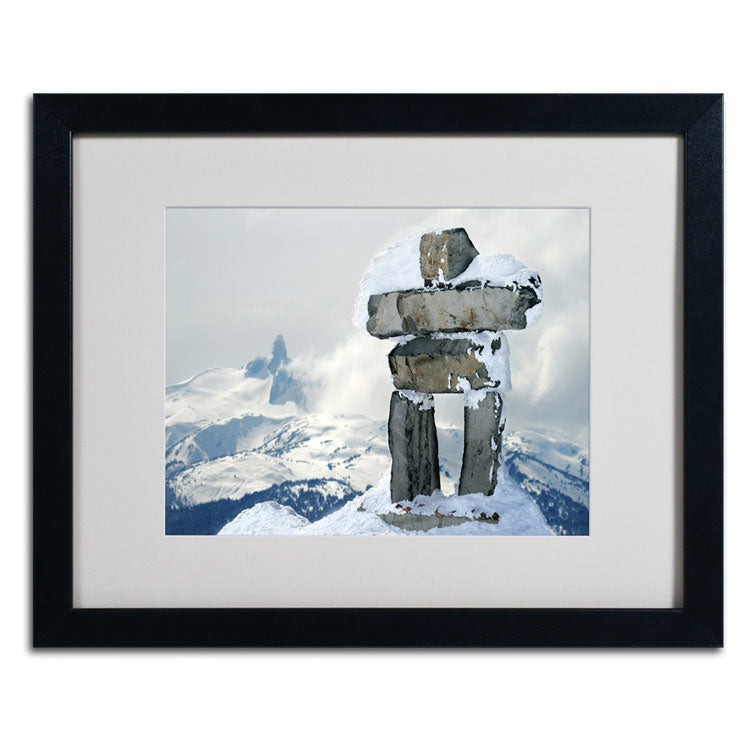 Pierre Leclerc Whistler Inukshuk Black Wooden Framed Art 18 x 22 Inches Image 2