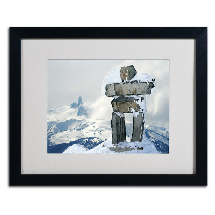 Pierre Leclerc Whistler Inukshuk Black Wooden Framed Art 18 x 22 Inches Image 3