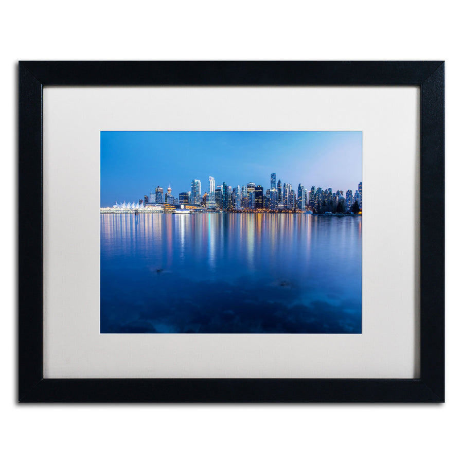 Pierre Leclerc Vancouver City Reflection Black Wooden Framed Art 18 x 22 Inches Image 1