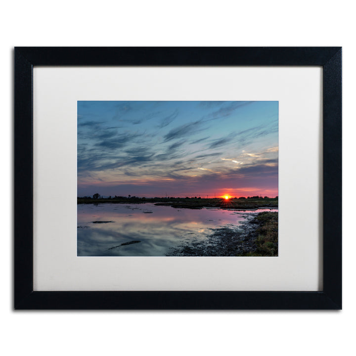 Pierre Leclerc Boundary Bay Sunset 2 Black Wooden Framed Art 18 x 22 Inches Image 1