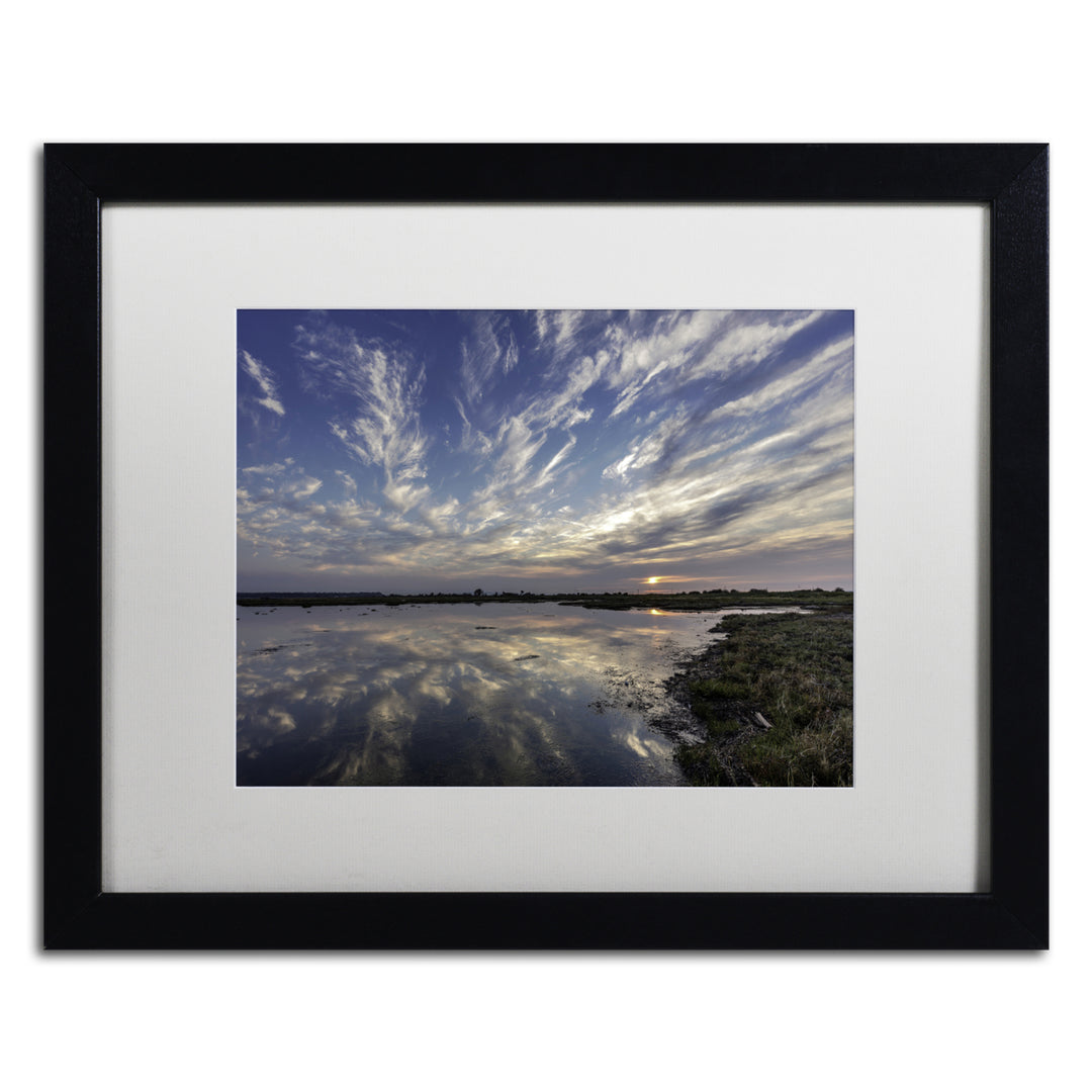 Pierre Leclerc Boundary Bay Sunset Black Wooden Framed Art 18 x 22 Inches Image 1