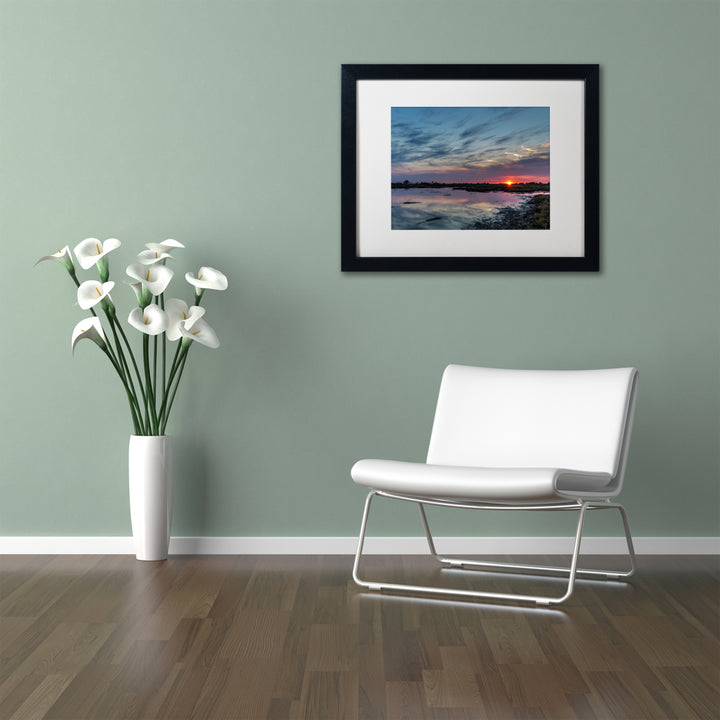 Pierre Leclerc Boundary Bay Sunset 2 Black Wooden Framed Art 18 x 22 Inches Image 2