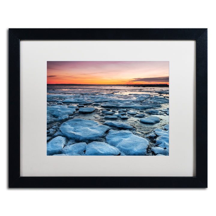 Pierre Leclerc Icy Sunrise 2 Black Wooden Framed Art 18 x 22 Inches Image 1