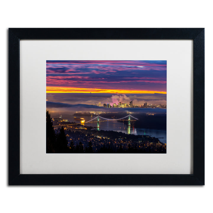 Pierre Leclerc West Vancouver Sunrise Black Wooden Framed Art 18 x 22 Inches Image 1