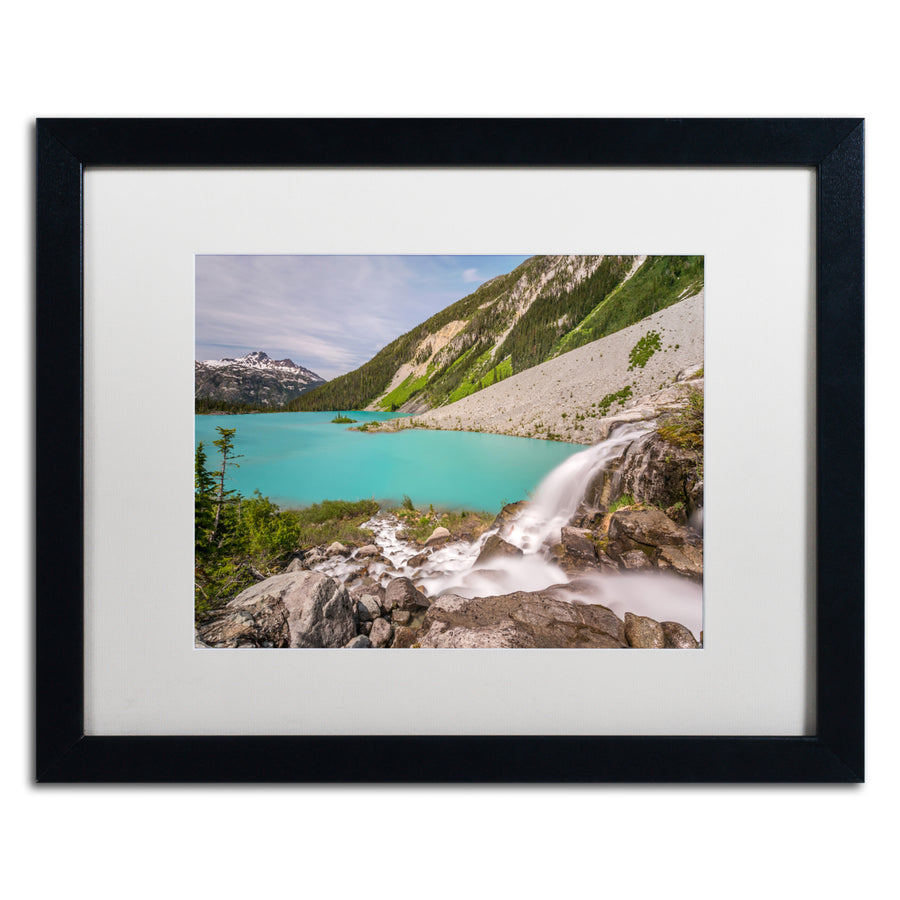 Pierre Leclerc Glacier Waterfall Black Wooden Framed Art 18 x 22 Inches Image 1