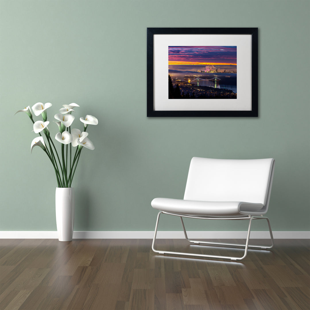 Pierre Leclerc West Vancouver Sunrise Black Wooden Framed Art 18 x 22 Inches Image 2