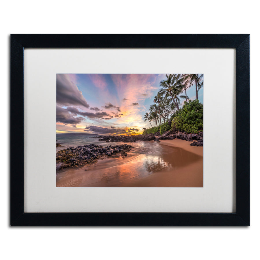 Pierre Leclerc Hawaiian Sunset Wonder Black Wooden Framed Art 18 x 22 Inches Image 1