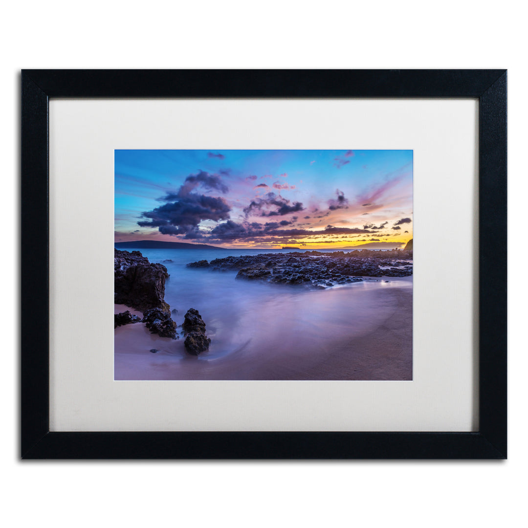 Pierre Leclerc Beach at Dusk Black Wooden Framed Art 18 x 22 Inches Image 1