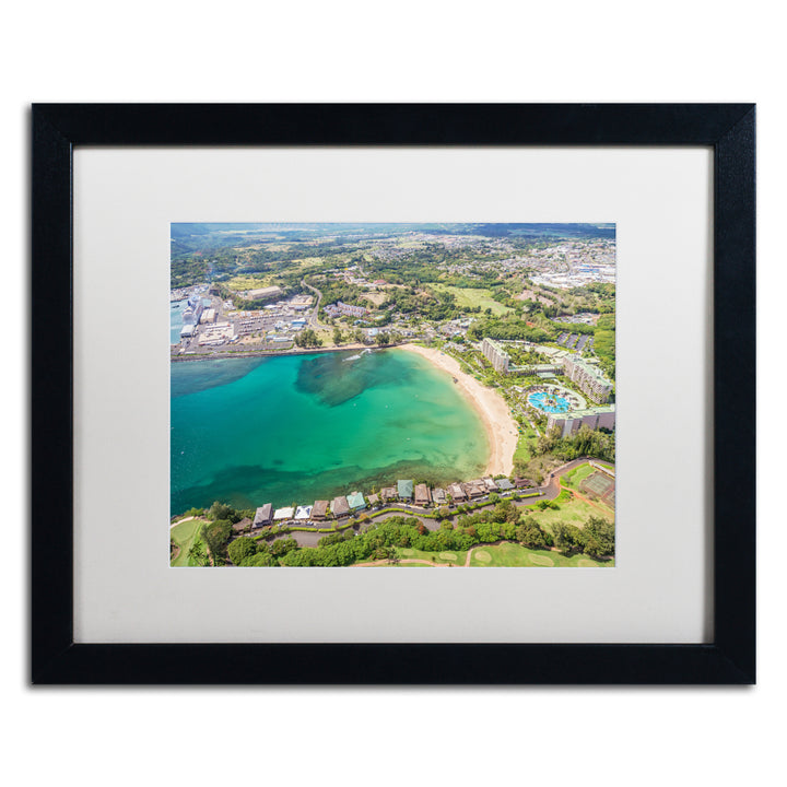 Pierre Leclerc Kalapaki Beach Black Wooden Framed Art 18 x 22 Inches Image 1