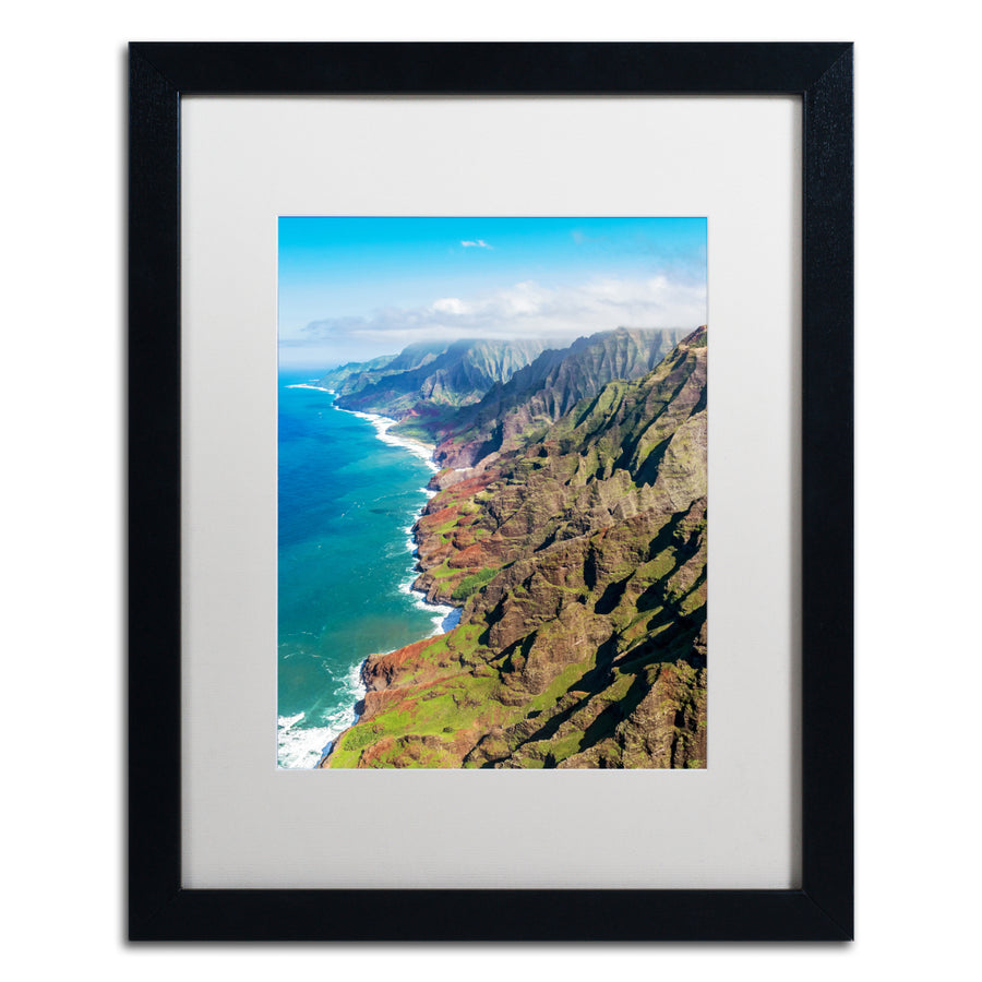 Pierre Leclerc Napali Coast Kauai Black Wooden Framed Art 18 x 22 Inches Image 1