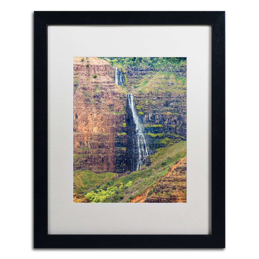 Pierre Leclerc Waipoo Falls Black Wooden Framed Art 18 x 22 Inches Image 1