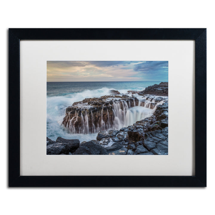 Pierre Leclerc Queens Bath Kauai Black Wooden Framed Art 18 x 22 Inches Image 1