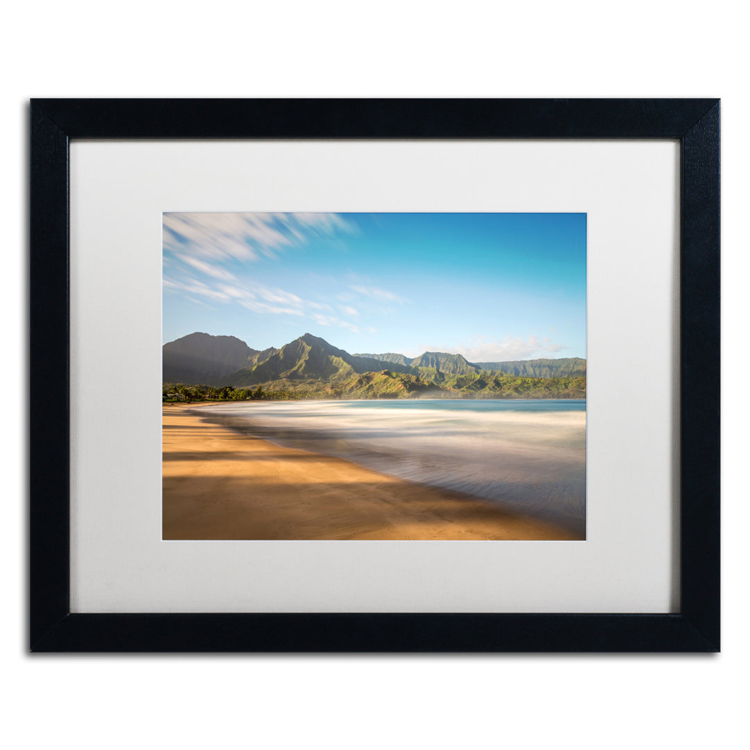 Pierre Leclerc Hanalei Bay Kauai Black Wooden Framed Art 18 x 22 Inches Image 1