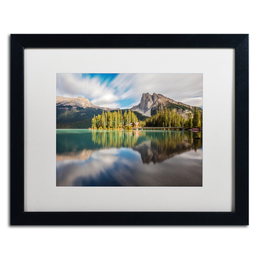 Pierre Leclerc Emerald Lake Dreamscape Black Wooden Framed Art 18 x 22 Inches Image 1