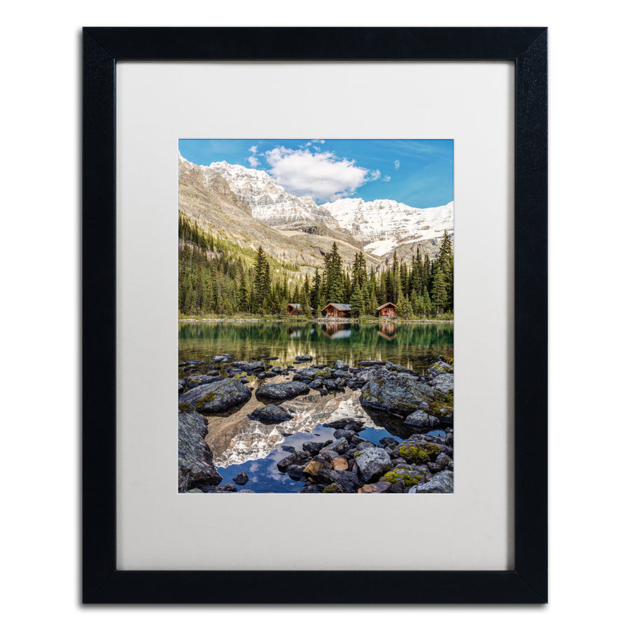 Pierre Leclerc Lake OHara Lodge Black Wooden Framed Art 18 x 22 Inches Image 1