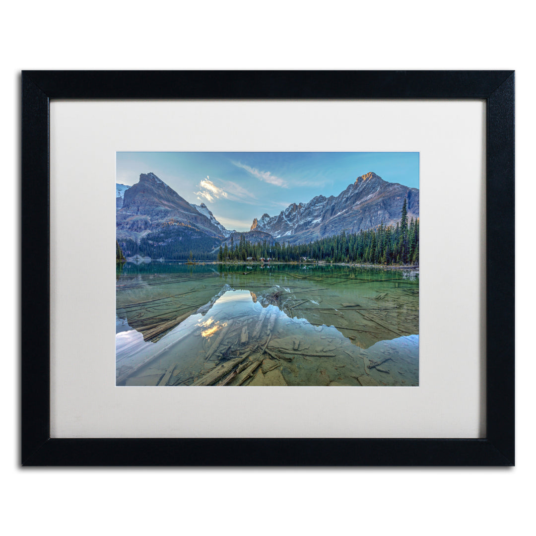 Pierre Leclerc Lake OHara at Dawn Black Wooden Framed Art 18 x 22 Inches Image 1