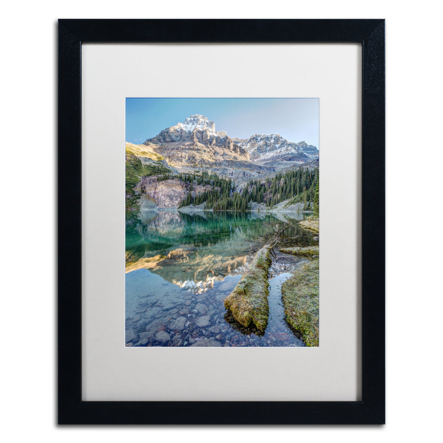 Pierre Leclerc Lake OHara Scenic Shoreline Black Wooden Framed Art 18 x 22 Inches Image 1