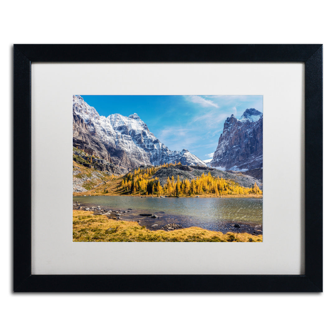 Pierre Leclerc Mountains and Glaciers Black Wooden Framed Art 18 x 22 Inches Image 1